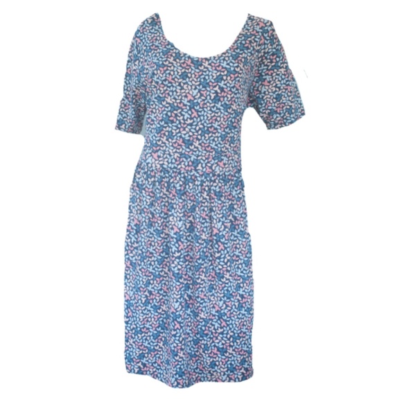 Lands' End Floral Fit & Flare Jersey Stretch Dress - Picture 12 of 12